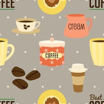 Seamless repeating pattern for coffee lovers Illustrazione stock