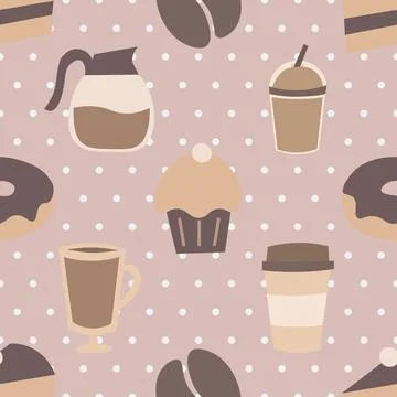 Seamless repeating pattern for coffee lovers Stock Illustration
