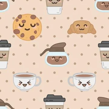 Seamless repeating pattern for coffee lovers Stock Illustration