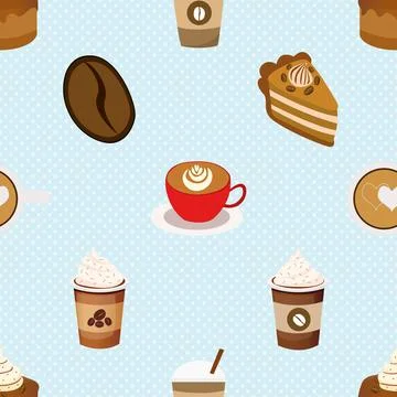 Seamless repeating pattern for coffee lovers Stock Illustration