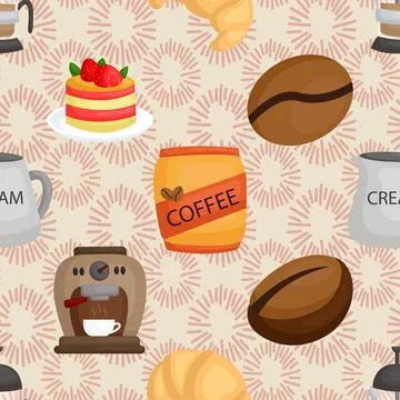 Seamless repeating pattern for coffee lovers Stock Illustration
