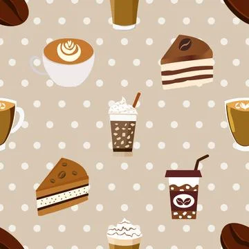 Seamless repeating pattern for coffee lovers 스톡 일러스트