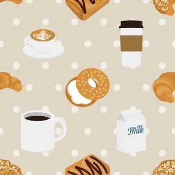 Seamless repeating pattern for coffee lovers Stock Illustration