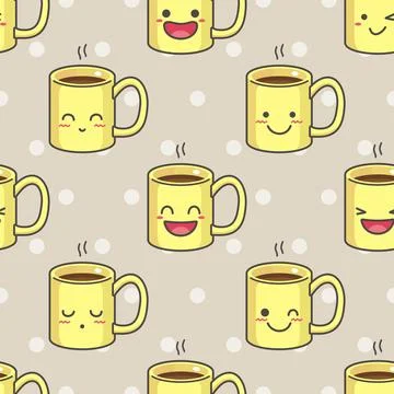 Seamless repeating pattern for coffee lovers Stock Illustration