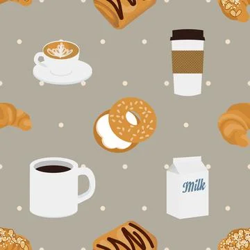 Seamless repeating pattern for coffee lovers Stock Illustration