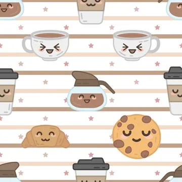 Seamless repeating pattern for coffee lovers Stock Illustration