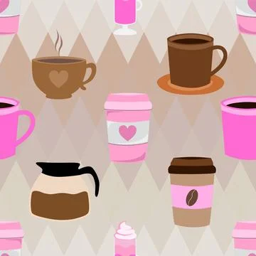 Seamless repeating pattern for coffee lovers Stock Illustration