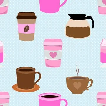 Seamless repeating pattern for coffee lovers Stock Illustration