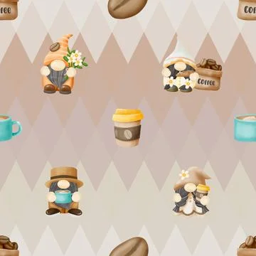 Seamless repeating pattern for coffee lovers Stock Illustration