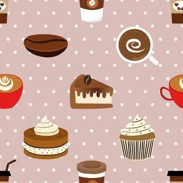 Seamless repeating pattern for coffee lovers Stock Illustration