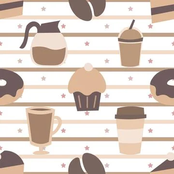Seamless repeating pattern for coffee lovers Stock Illustration