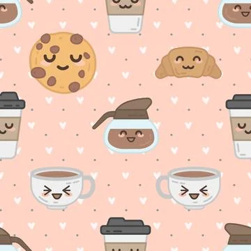 Seamless repeating pattern for coffee lovers Stock Illustration