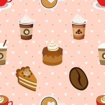 Seamless repeating pattern for coffee lovers Stock Illustration
