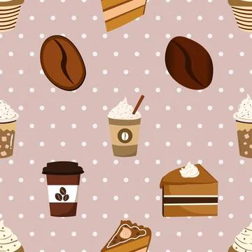 Seamless repeating pattern for coffee lovers Stock Illustration