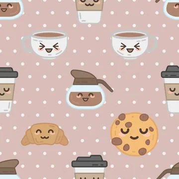 Seamless repeating pattern for coffee lovers Illustrazione stock