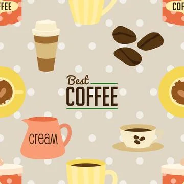 Seamless repeating pattern for coffee lovers Stock Illustration