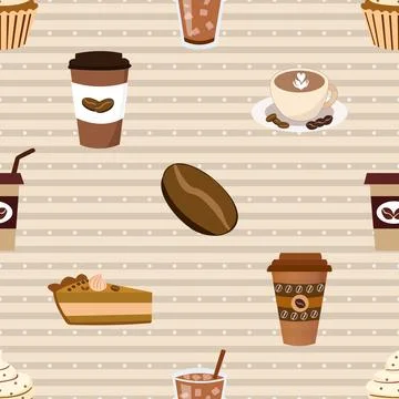 Seamless repeating pattern for coffee lovers Stock Illustration