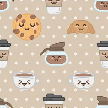 Seamless repeating pattern for coffee lovers Illustrazione stock