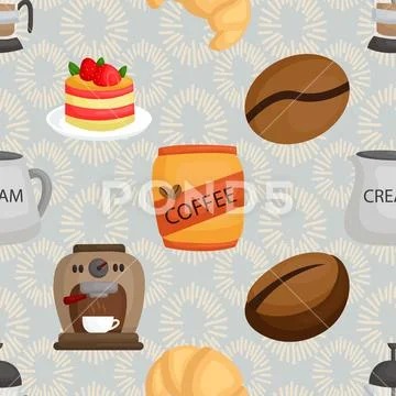 Seamless repeating pattern for coffee lovers Иллюстрация