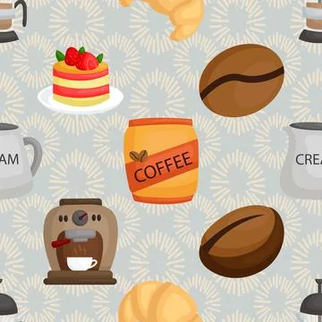 Seamless repeating pattern for coffee lovers Stock Illustration