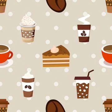 Seamless repeating pattern for coffee lovers Stock Illustration