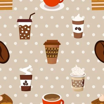 Seamless repeating pattern for coffee lovers Stock Illustration