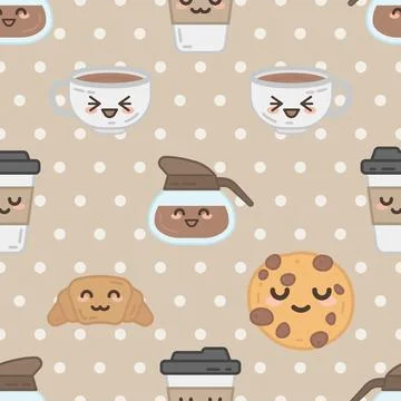 Seamless repeating pattern for coffee lovers Stock Illustration