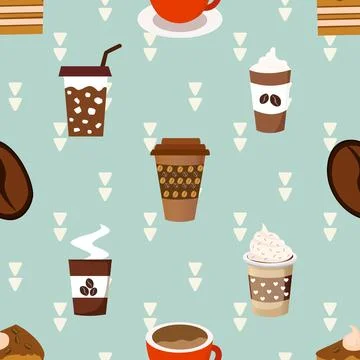 Seamless repeating pattern for coffee lovers Stock Illustration