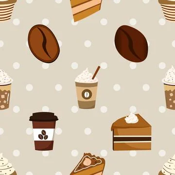 Seamless repeating pattern for coffee lovers Stock Illustration