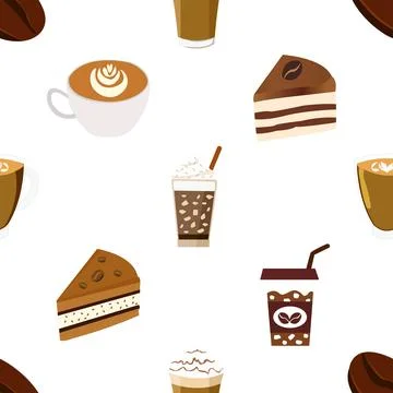 Seamless repeating pattern for coffee lovers Stock Illustration