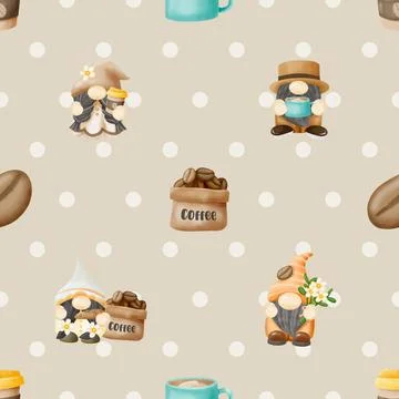 Seamless repeating pattern for coffee lovers Stock Illustration