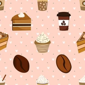 Seamless repeating pattern for coffee lovers Stock Illustration