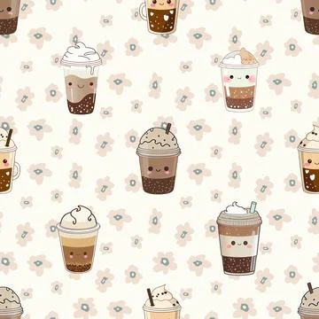 Seamless repeating pattern for coffee lovers Stock Illustration