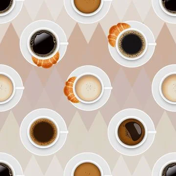 Seamless repeating pattern for coffee lovers Stock Illustration
