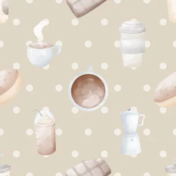 Seamless repeating pattern for coffee lovers Stock Illustration