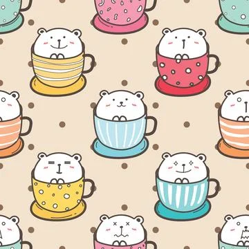 Seamless repeating pattern for coffee lovers Stock Illustration