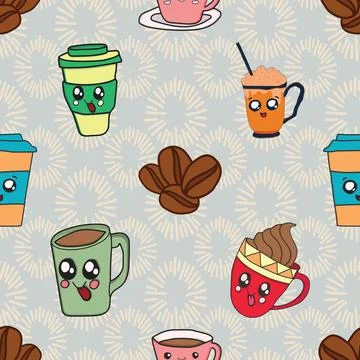 Seamless repeating pattern for coffee lovers Stock Illustration