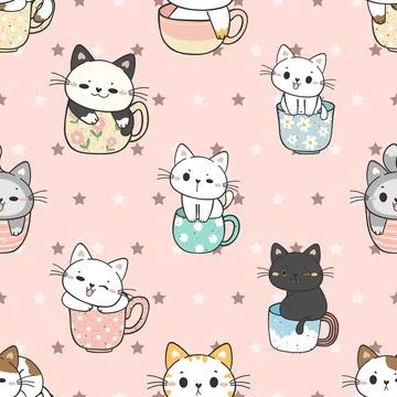 Seamless repeating pattern for coffee lovers Stock Illustration