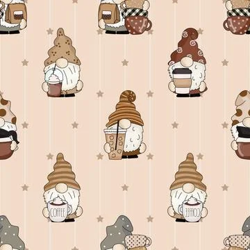 Seamless repeating pattern for coffee lovers Stock Illustration