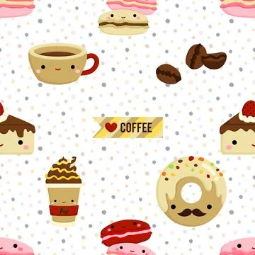 Seamless repeating pattern for coffee lovers Stock Illustration
