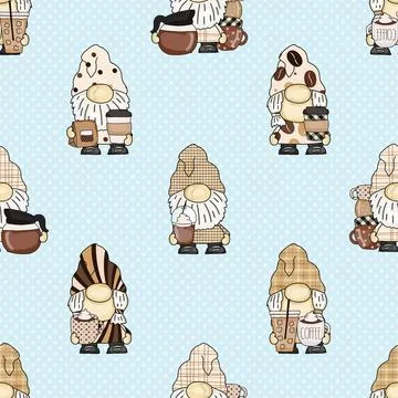 Seamless repeating pattern for coffee lovers Illustrazione stock