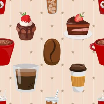 Seamless repeating pattern for coffee lovers Stock Illustration