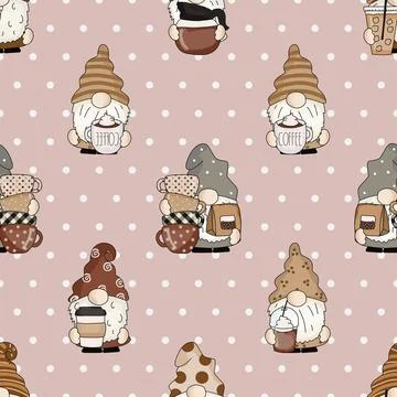 Seamless repeating pattern for coffee lovers Illustrazione stock