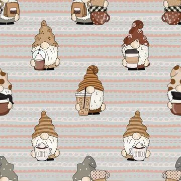 Seamless repeating pattern for coffee lovers Stock Illustration