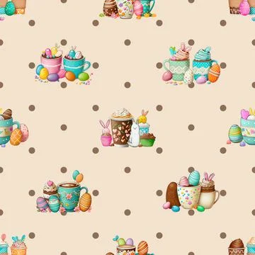 Seamless repeating pattern for coffee lovers Illustrazione stock