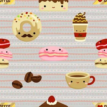 Seamless repeating pattern for coffee lovers Stock Illustration