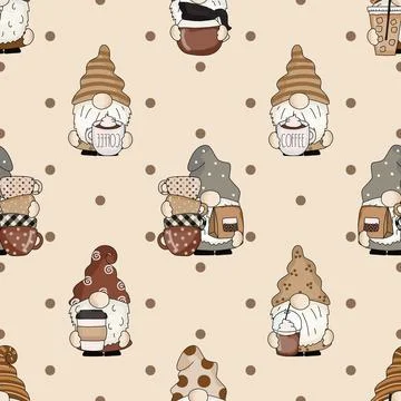 Seamless repeating pattern for coffee lovers Stock Illustration