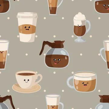 Seamless repeating pattern for coffee lovers Stock Illustration