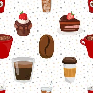 Seamless repeating pattern for coffee lovers Stock Illustration