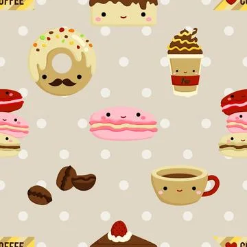 Seamless repeating pattern for coffee lovers Stock Illustration